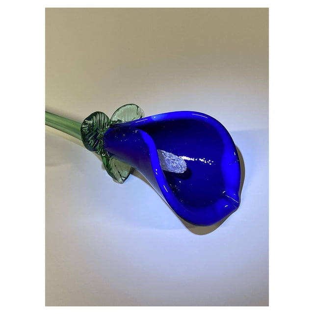 Blue Calla Lily Glass Flower Oneofakind. Life Size 20" long