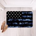 Blue Camo American Flag Bathroom Rug Mat Fleece, Camouflage Stars