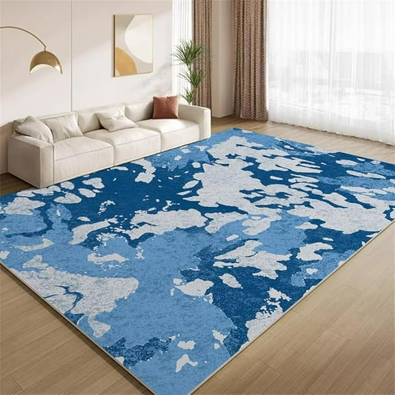 Blue Camouflage Area Rug, Retro Colorful 3D Printed Carpet, Anti-Slip Washable Rug, Soft Rugs For Bedroom Living Room Entryway Hallway Kitchen Boys And Girls Room 2 x 3ft