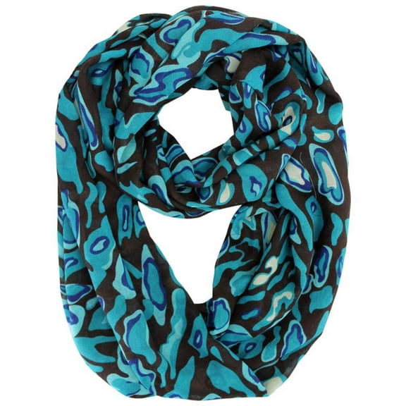 Blue Camouflage Print Infinity Scarf