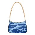 thumbnail image 1 of Blue Camouflage Print Womens Chain Shoulder Bag Tote Handbag Clutch Hobo Purse with Zipper for Travel Casual, 1 of 7