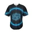 thumbnail image 1 of Blue Cancer Zodiac Sign Print Active Baseball Jersey for Men and Women, Zodiac Horoscope Button Down Women’s Baseball Team Shirts., 1 of 4