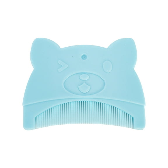 Blue Candy Colored Cute Mini Comb Easy To Carry At Home Not Harmful To The Scalp Cute Hair Styling Tool For Children Blue Plastic Material 3.15 X 2.36 Inch
