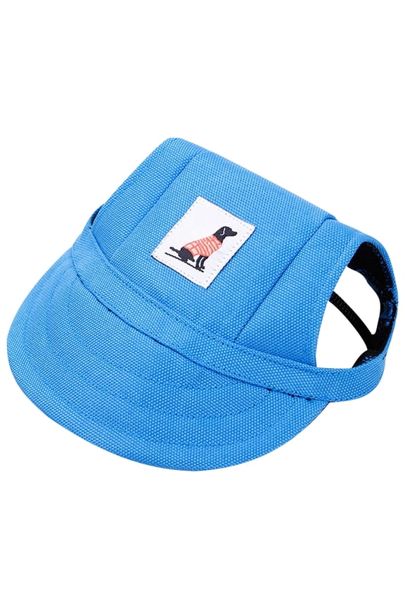 Blue Canvas Dog Baseball Cap, Pet Sun Hat, Outdoor Summer Hat - Sun Protection, Canvas Material, Summer Outdoor Use - For Small Dogs, S Size, Pet Outdoor Activities, Daily Walks,