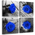 thumbnail image 1 of Blue Canvas Wall Art Framed,Royal Blue Rose Pictures and Gray Print Flora Painting Decor Bedroom Modern Valentine'S Day Flower Aesthetics Contemporary Artwork Bathroom Home Decorations, 1 of 6