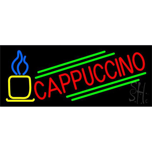 Blue Cappuccino Cup Neon Sign, 13 x 32 x 3 in.