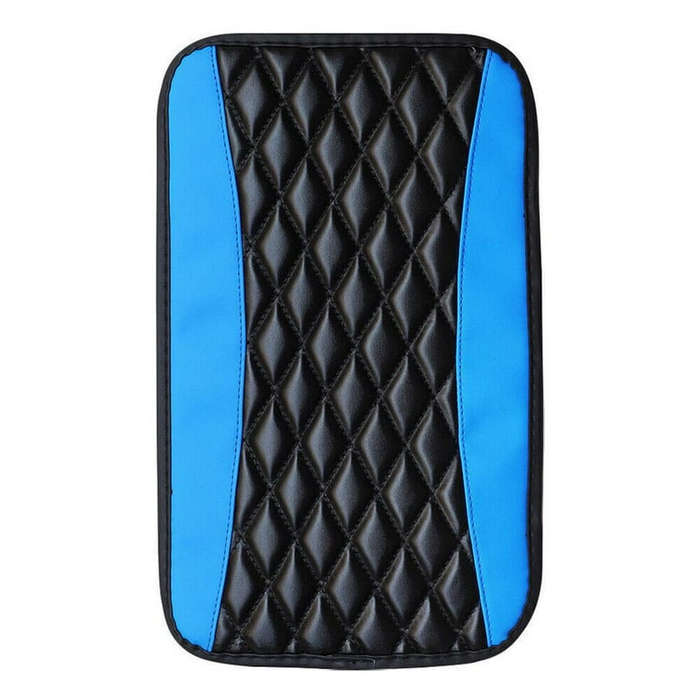 Blue Car Accessories Auto Armrest Pad Cover Center Box PU Mat Cushion C2S1