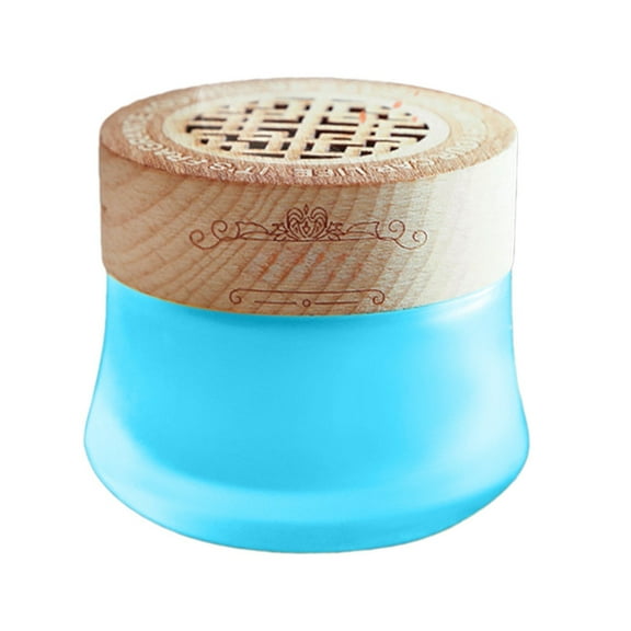 Blue Car Air Freshener Solid Perfume Deodorizer With Wooden Cover Home Office Vent Clip Odor Eliminator Natural Scent Long Lasting Aroma Diffuser