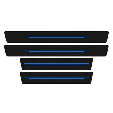 4 PCS Car Door Sill Protector Strips - PU Leather Anti-Scratch Carbon Fiber Design