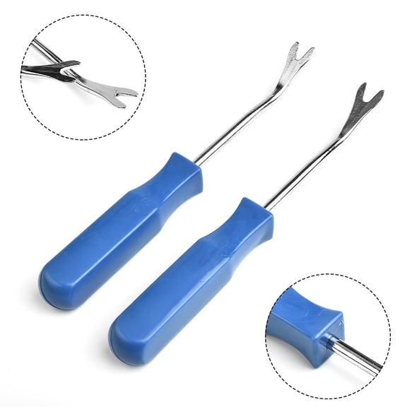 Blue Car Door Trim Panel Clip Removal Pliers Set, 205mm Metal Nail Puller Pry Tool with Comfortable Plastic Handle, Wide Nose Design to Prevent Panel Damage, for Quickly Removing Car