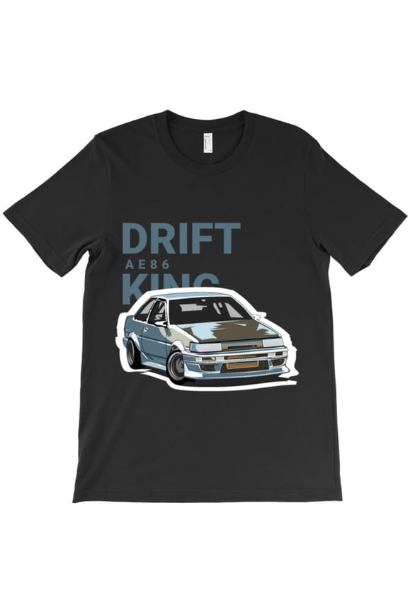 Blue Car Drifting Funny Holiday Graphic T-Shirt G9838, Up to 5XL