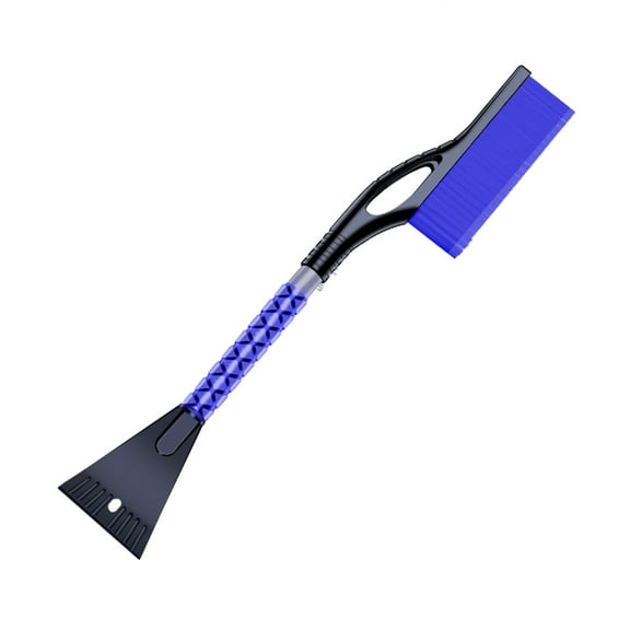 Blue Car Snow Shovel With Telescoping Handle For Windshield Roof And Hood Snow Brush And Ice Scraper 3-In-1 Multifunctional Tool 26.77In Length