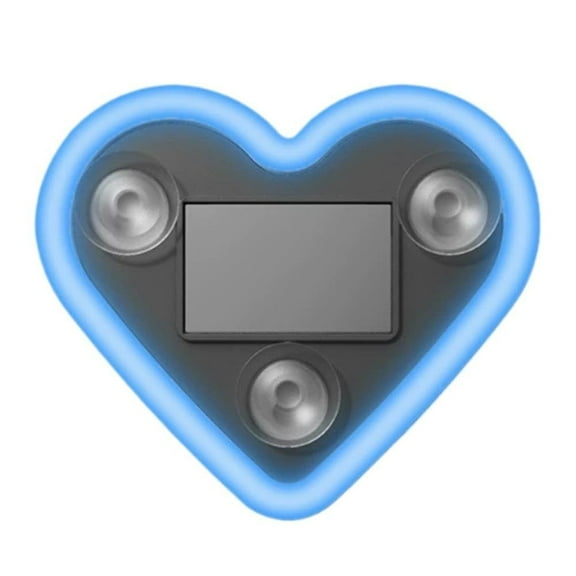 Blue Car Solar Heart Led Light For Dashboard Decoration Solar Powered Auto Accessory Lightweight And Energy Efficient Blue Plastic Material