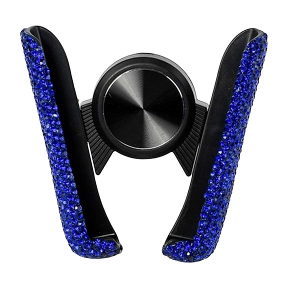 Blue Car Vent Magnetic Phone Mount With Rhinestone Design For Dashboard Cell Phone Stand