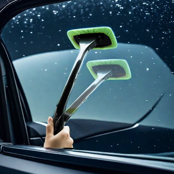Blue Car Windshield Cleaner Tool 1PC Extendable Auto Interior Glass Window Cleaning Wiper