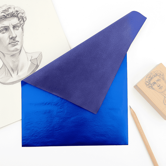 Blue Carbon Paper for Tracing A4 (100 Sheets) Reusable Transfer Paper for Patterns, Crafts & Woodworking