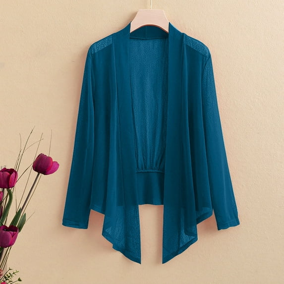 Blue Cardigan for Women's Long Sleeve Ice Silk Knit Skirt V Neck Cardigan Womens Fall Fashion 2024