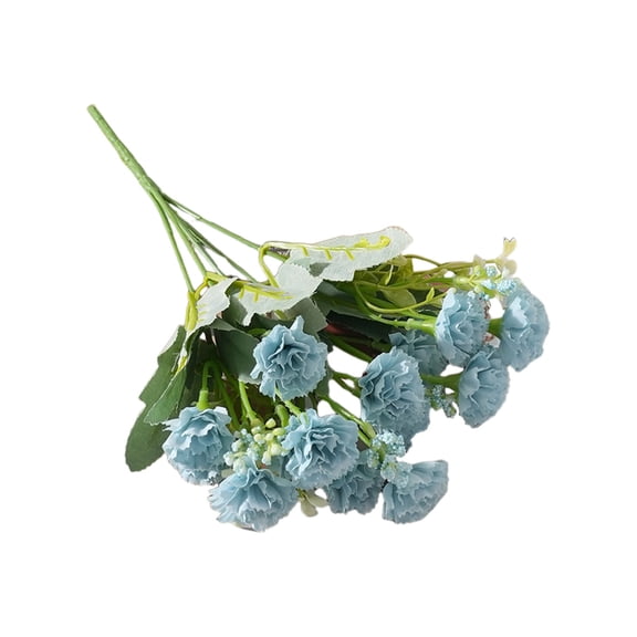 Blue Carnation Artificial Flowers, 12.6 Inch Lifelike Plastic Floral Arrangements for Wedding and Home Decor