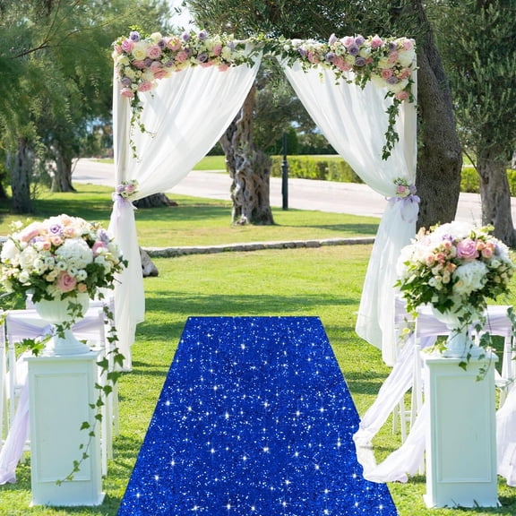 Blue Carpet Runner for Party 4x20 FT Wedding Runner Aisle Outdoor Sequin Aisle Runners for Weddings Shimmer Carpet Aisle Runners Personalized Floor Rug for Prom Party Decorations