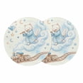 Blue Cartoon Cat Round 13 Inch Placemats Set of 2, Cute Star Train ...