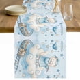 thumbnail image 1 of Blue Cartoon Cats Table Runner - 72 Inch Long Cute Cats Sleeping Dreams Clouds Cotton and Linen Blended Dress Scarves Farmhouse Table Runner for Kitchen Dining, Coffee Table, 13" x 72", 1 of 8