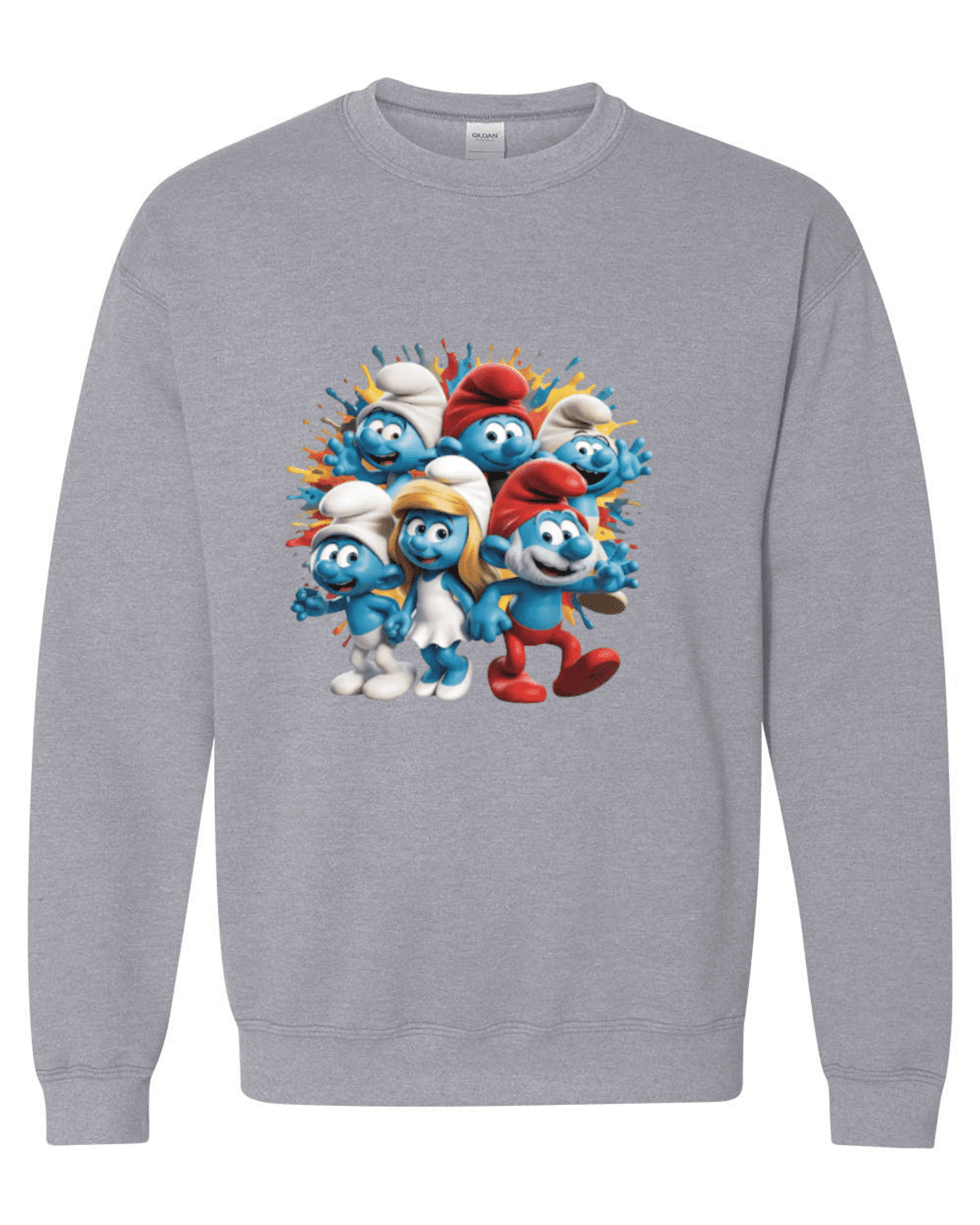 Blue Cartoon Characters Cute Animation Inspired Graphic Print