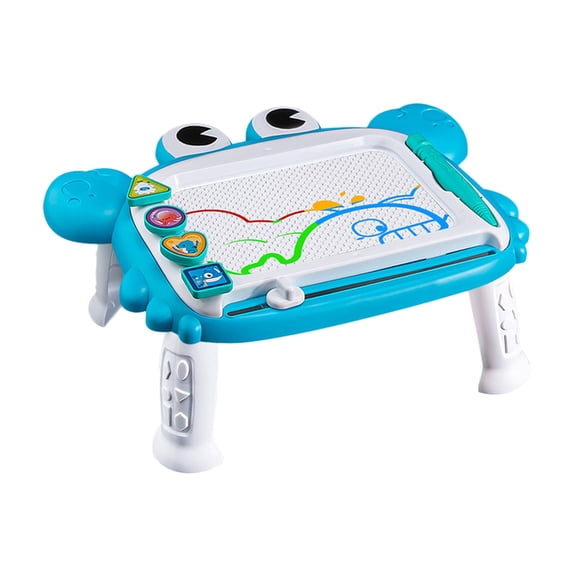 Blue Cartoon Crab Shaped Magnetic Drawing Board With 4 Leg Stand Erasable Pad And Stylus For Kids
