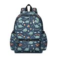 thumbnail image 1 of Blue Cartoon Dinosaurs Balloons Pattern Cute School Backpack with Padded Back and Adjustable Shoulder Straps 13.4"x11"x4.7", 1 of 5