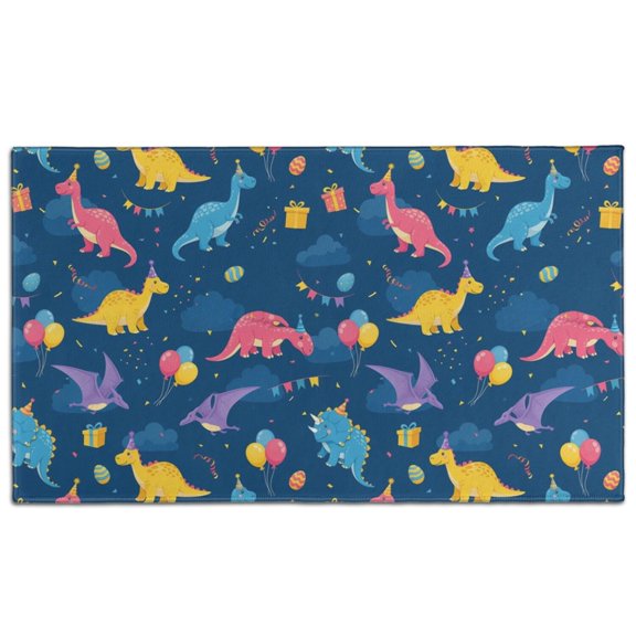 Blue Cartoon Dinosaurs Balloons Pattern Door Rugs,Washable Non Slip Door Mats Indoor,Decorative Door Mats,Entry Mat Indoor for Entrance,Bedroom,Kitchen,Bathroom,17"x30"