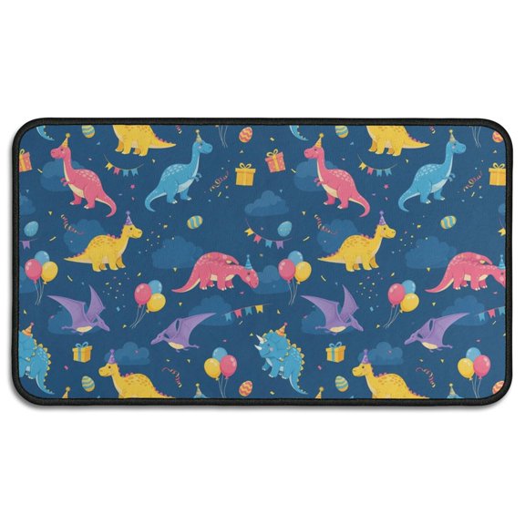 Blue Cartoon Dinosaurs Balloons Pattern Door Rugs,Washable Non Slip Door Mats Indoor,Decorative Door Mats,Entry Mat Indoor for Entrance,Bedroom,Kitchen,Bathroom,30"x17"