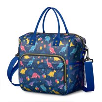 Blue Cartoon Dinosaurs Balloons Pattern Womens Lunch Box for Work,Insulated Large Lunch Bag for Tween and Teen,Loncheras Para Mujer,Leakproof Adult Lunch Bag for Work,Beach,Travel,Picnic,Camping