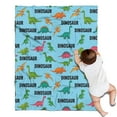 thumbnail image 1 of Blue Cartoon Dinosaurs Repeating Pattern Blanket,Comfortable Soft Lamb Wool Throw Blanket,All Season,Warm Lightweight Blankets for Sofa Bed Couch Living Room Chair,30"x40", 1 of 4