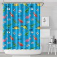 thumbnail image 1 of Blue Cartoon Dinosaurs WordsHearts Pattern Shower Curtain 72"x84" ,Bathroom Decorative Shower Curtains Set with 12 Hooks,Modern Waterproof Washable Shower Curtain, 1 of 6