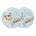 Blue Cartoon Round 13 Inch Placemats Set of 2, Star Cute Hobbyhorse ...
