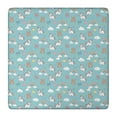 thumbnail image 1 of Blue Cartoon Unicorn Rainbow Cloud Bear Bow Pattern Square Fitted Tablecloth with Elastic Edge,Square Table Cover,Washable Elastic Table Cover for Home Kitchen Party Decor 36"x36", 1 of 6