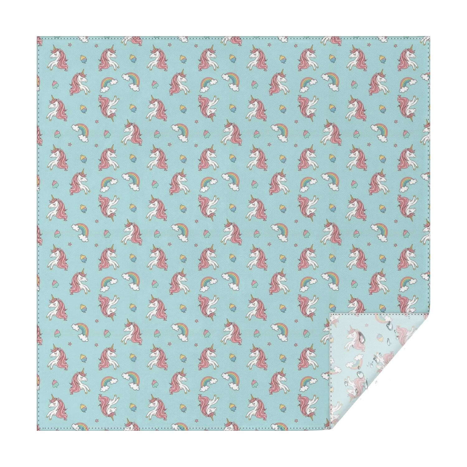 Aperturee Magical Pink Cute Unicorn Themed Cartoon Tablecloth main image 1