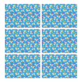 thumbnail image 1 of Blue Cartoon Unicorn Rainbow Pattern Summer Placemats Table Placemats Set Of 6-Linen Kitchen Washable Placemats Table Mats 11.8"x17.7" Non-Slip Heat Resistant, 1 of 5