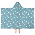 thumbnail image 1 of Blue Cartoon Unicorn Rainbow Star Heart Cloud Hooded Bath Towel，50"x30" for Ages 3 To 12 Kids, Quick Dry Lightweight Soft Microfiber Hood Beach Towel Cover Up for Kids, 1 of 7