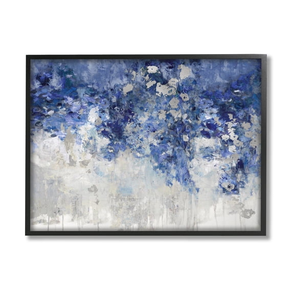 Stupell Industries Blue Cascading Florals Energetic Flower Abstraction,16 x 20,Designed by Nikki Robbins