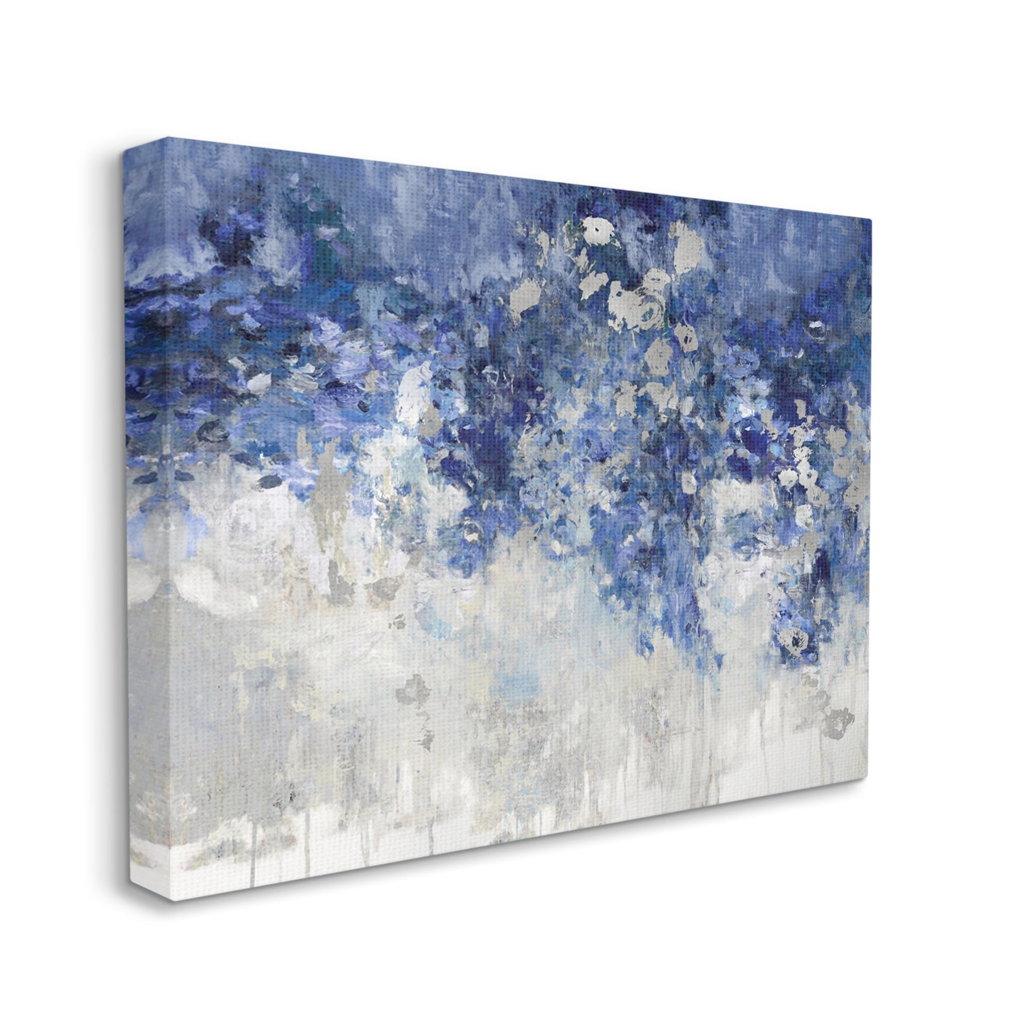 Stupell Industries Blue Cascading Florals Energetic Flower Abstraction,30 x 40,Designed by Nikki Robbins