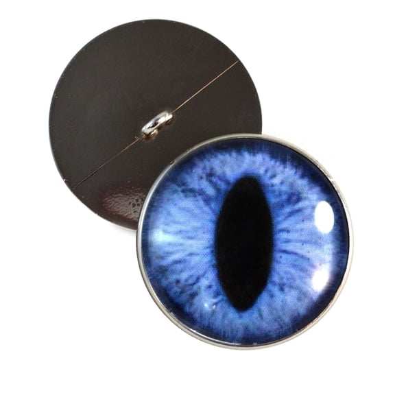 Blue Cat Dragon Sew-On Button Glass Eyes