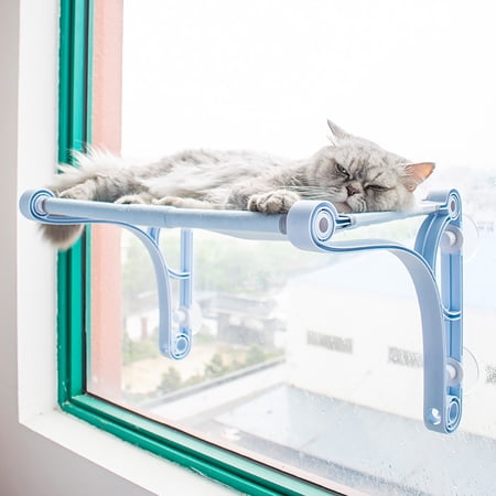 Blue Cat Window Perch Hammocks Space Saving Safety Pet Resting Window Sill Seat Bed 21.6" x 12.5" x 13"