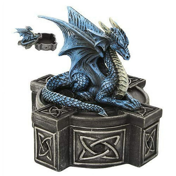 Pacific Giftware Anne Stokes Altar Drake Frost Blue Mystic Dragon