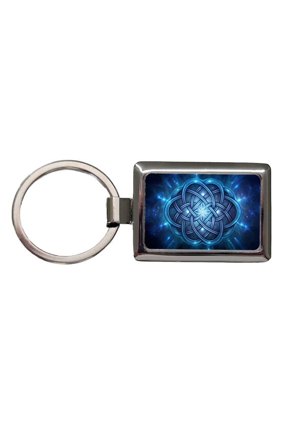 Blue Celtic Knot Eternity Love Metal Rectangle Keychain