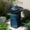 thumbnail image 1 of Hi-Line Gifts LED Lighted Ceramic Outdoor Garden Water Fountain - 28.75" - Blue, 1 of 5