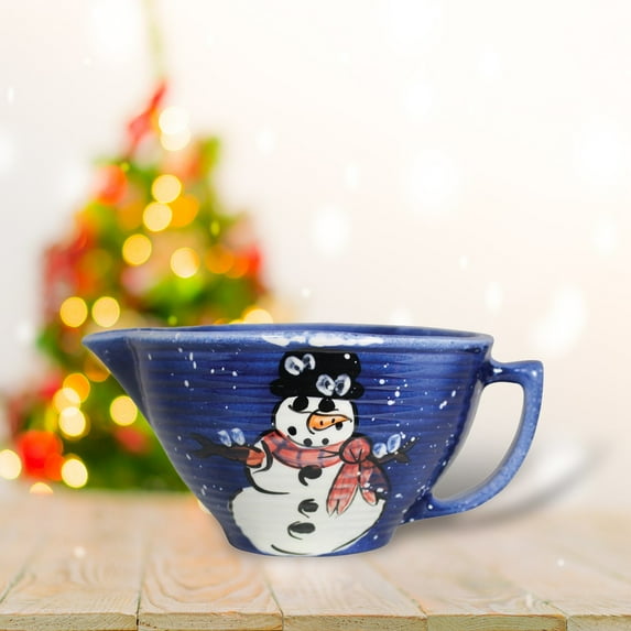 Blue Ceramic Mixing Bowl Debra Kelly Snowman Collection Renovators Supply