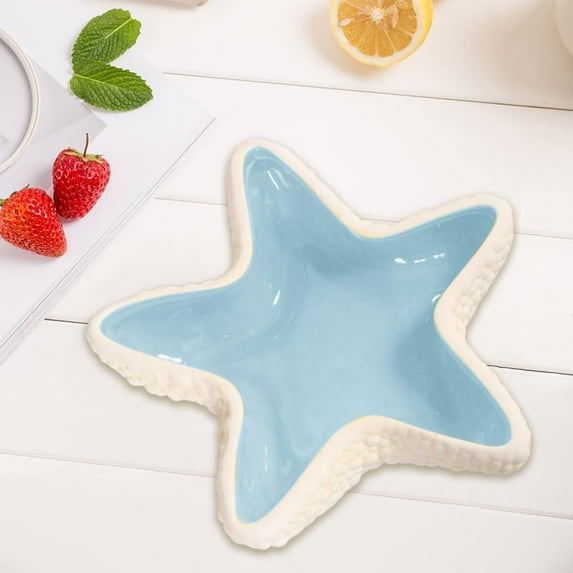 Blue Ceramic Starfish Trinket Tray Jewelry Dish Decor, By Meiiso, Large Inventory!