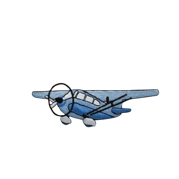 Blue - Cessna Style Airplane - Iron on Applique /Embroidered Patch