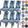 thumbnail image 1 of Blue Chair Covers for Dining Room 6 Pack,Stretch Spandex Parsons Chair Slipcover Set of 6,Washable Anti-dust Chair Seat Cover for Kitchen,Wedding,Party, 1 of 6