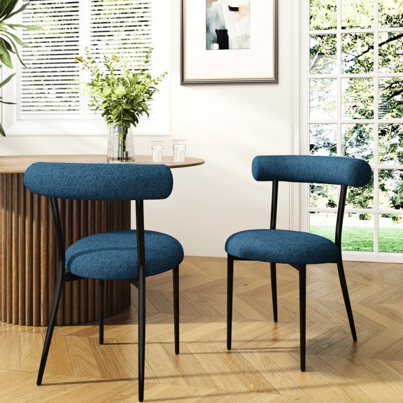 Blue Chair Duo - Metal Frame Endurance - Reception Area - Elegant and Modern Look